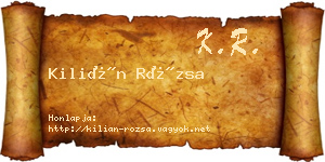 Kilián Rózsa névjegykártya