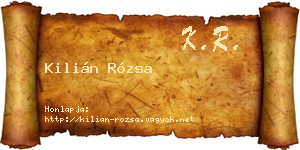 Kilián Rózsa névjegykártya