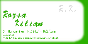 rozsa kilian business card